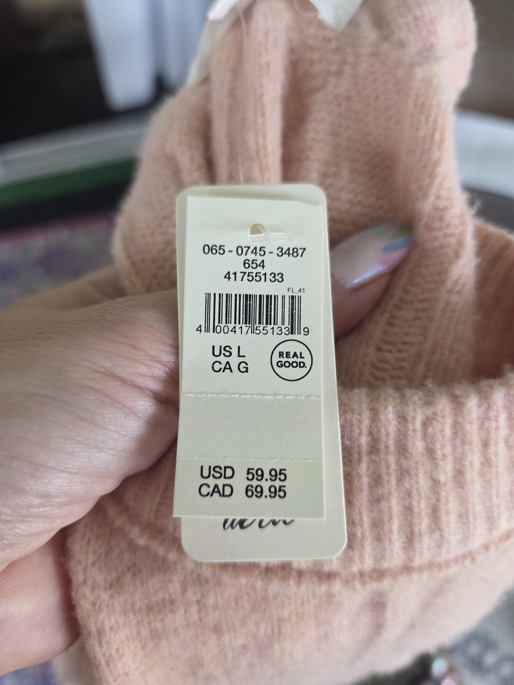 NWT Aerie Peach Cable Crewneck Sweater Super Soft Large Oversized - Picture 12 of 15